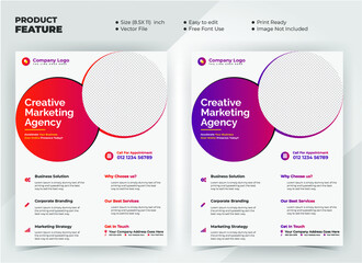 Corporate Business flyer template vector design, Gradient color flyer Template for multiple businesses