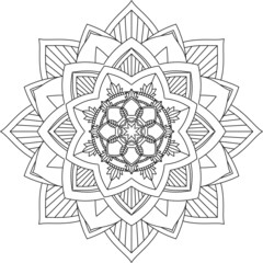 Easy Mandala coloring book simple and basic for beginners, seniors and children. Set of Mehndi flower pattern for Henna drawing and tattoo. Decoration in ethnic oriental, Indian style.
