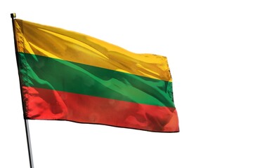 Fluttering Lithuania flag on clear white background isolated.