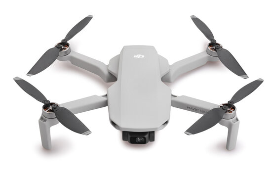 dji mavic mini drone path isolated on white