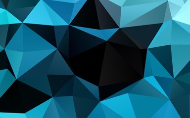 Light BLUE vector shining triangular template.