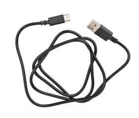 charging cable path isolated on white