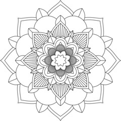 Easy Mandala coloring book simple and basic for beginners, seniors and children. Set of Mehndi flower pattern for Henna drawing and tattoo. Decoration in ethnic oriental, Indian style.