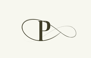 monogram elegant vintage P alphabet letter logo icon. green creative design for company and business