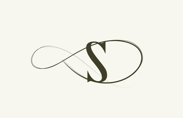 monogram elegant vintage S alphabet letter logo icon. green creative design for company and business