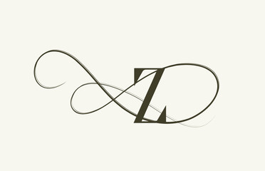 monogram elegant vintage Z alphabet letter logo icon. green creative design for company and business