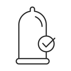 sexual health, contraception condom latex line icon
