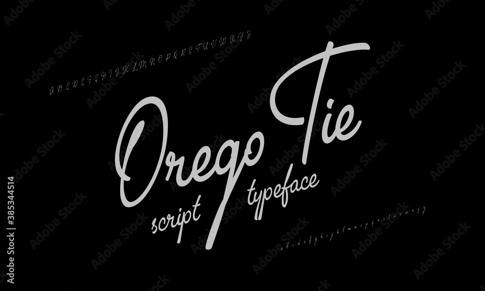 Fototapete Handwriting font set. Alphabet typeface script style. Vector illustration fonts a to z and number.