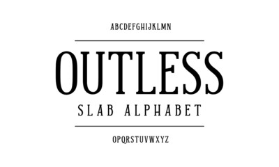 Classic and vintage alphabet typography. Vector illustration font set. Timeless typeface.