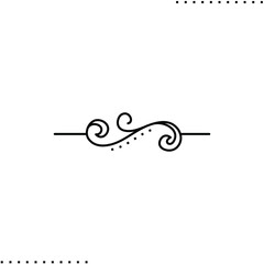 text divider, ornate border vector icon in outline