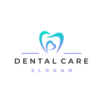 Tooth and heart, dental care logo design inspiration