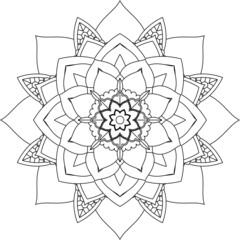 Easy Mandala coloring book simple and basic for beginners, seniors and children. Set of Mehndi flower pattern for Henna drawing and tattoo. Decoration in ethnic oriental, Indian style.