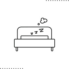 bed and sleep, have a rest vector icon in outline