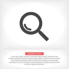 Magnifier with a man  vector icon , lorem ipsum Flat design