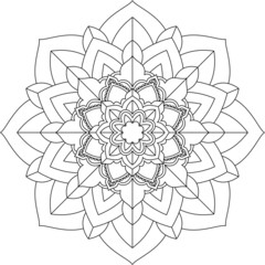 Easy Mandala coloring book simple and basic for beginners, seniors and children. Set of Mehndi flower pattern for Henna drawing and tattoo. Decoration in ethnic oriental, Indian style.