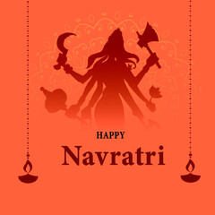 Illustration Of Happy Navratri Celebration Poster Or Banner Background 