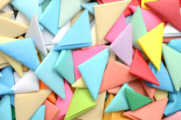 Colorful origami objects background