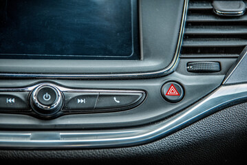 Fototapeta premium Car interior. Dashboard. Radio in the car. 
