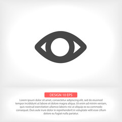 Eye  vector icon , lorem ipsum Flat design