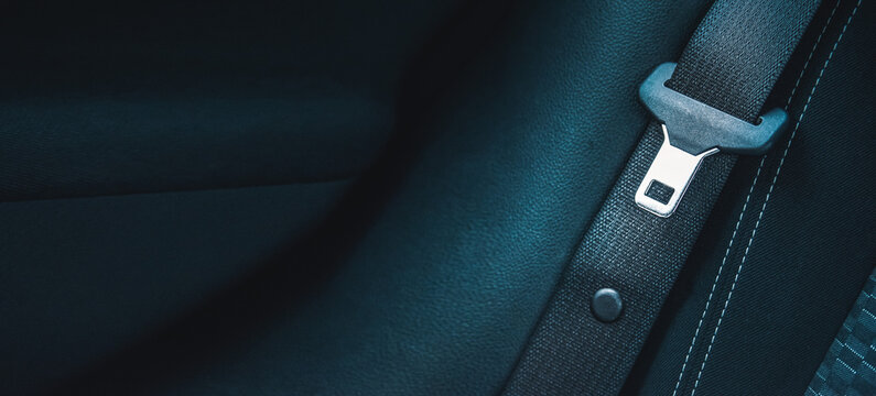 Seat belt in a car. Safety. Car interior.