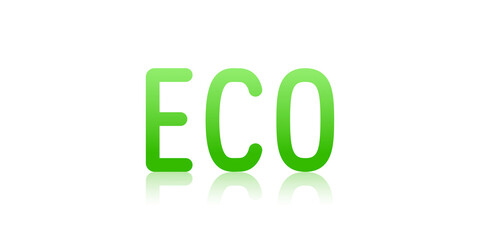 Eco - green text with reflection