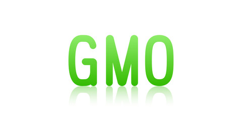 Gmo - green text with reflection