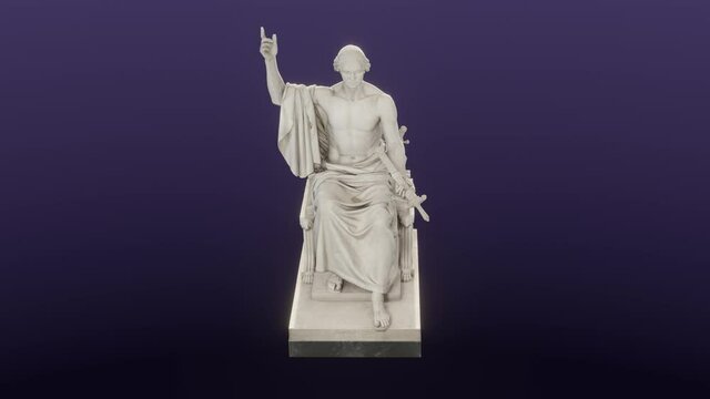 George Washington Greenough Statue (1840), cg, camera orbits