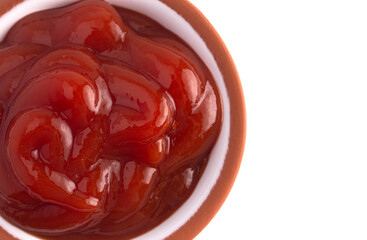 Single Serving of Tomato Ketchup isolated on White Background