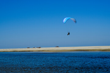 paragliding on the beach