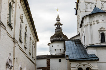 view of the famous Rostov kremlin, Russia. One of the oldest in the country and a tourist center of the Golden Ring.