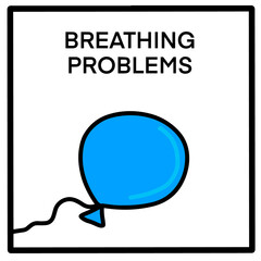 Fototapeta premium Breathing problems hand drawn vector illustration in cartoon comic style interstines