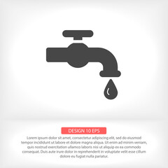 Kitchen faucet  iconvector icon , lorem ipsum Flat design