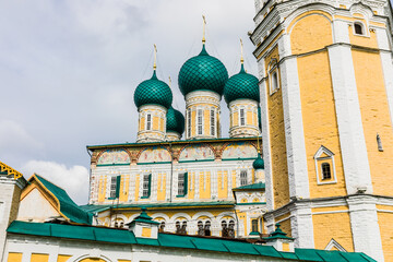 the cathedral in the ancient Russian city of Tutaev or Tutayev, divided by the Volga into two parts.