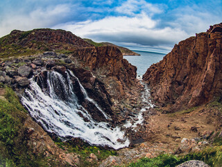 waterfall in the mountains