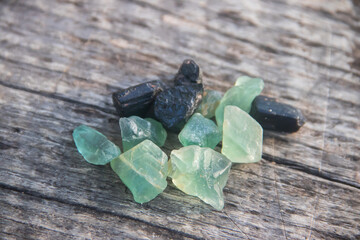 Emerald Fluorite: Captivating fusion of emerald and fluorite. Radiates vibrant green hues and...