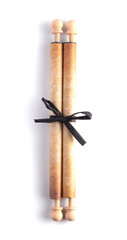 Rolled Antique Scroll Isolated on a White Background
