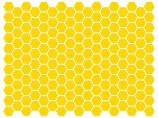 Yellow Hexagon seamless pattern. Honeycomb abstract background