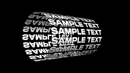 Bold 3D Cylinder Rolling Text Overlay