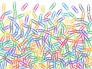 Stationary paperclips isolated on white background