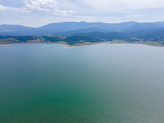 Aerial view of Batak Reservoir, Bulgaria