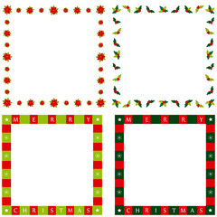 Set of Christmas frames and border.