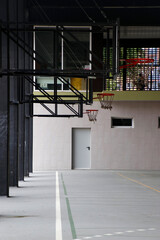 Basketball court in the city