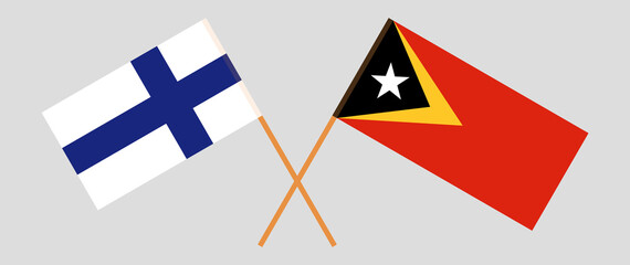 Crossed flags of East Timor and Finland