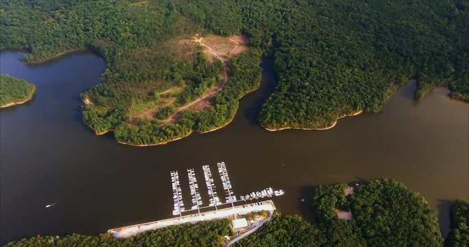 Rollingview Marina is the only marina operating on Falls Lake in Durham North Carolina. The marina provides services, supplies, food services, and canoe and kayak rentals. The flight over the marina s
