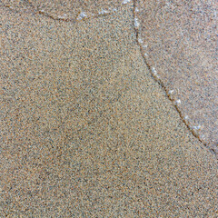 Fototapeta na wymiar A flat layer of wet sea sand.