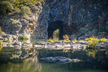 Fototapeta na wymiar Roman tunnel of Montefurado on the river Sil