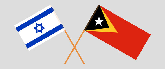 Crossed flags of East Timor and Israel