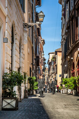 Fototapeta na wymiar The Coronari street (Via dei Coronari) is a street in the historic center of Rome