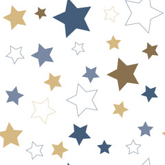 Asterisks. Seamless patterns. Design for fabric, wrapping paper, background, wallpaper. Vector.