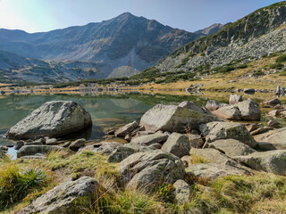 Fototapeta premium Landscape with Musalenski lakes, Rila mountain